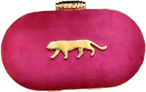 Indian Ethnic Designer Velvet Clutch with Jaguar Design for Women to Pair with Saree or any Indian Traditional Attire in Saudi Arabia