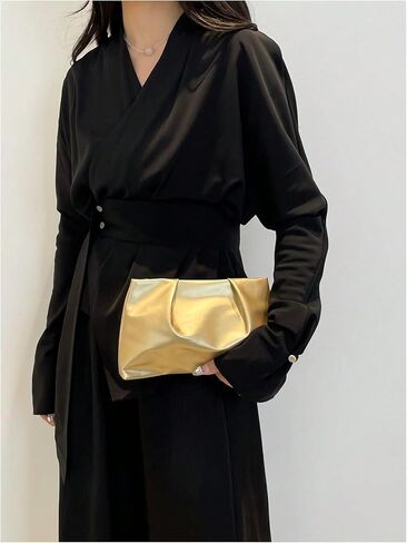 Women's Y2k Ruched Cloud Bag PU Leather Clutch Purses Zipper Evening Handbag in Saudi Arabia