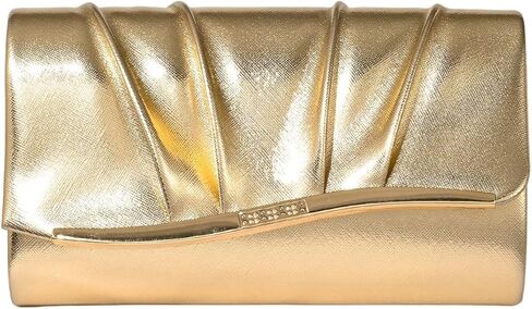 Verdusa Women's Elegant Metallic Pleated Evening Handbag Flap Magnet Envelope Clutch Purses in Saudi Arabia
