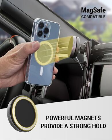 حامل شاحن السيارة اللاسلكي Scosche MEQMRAMPS MagicMount Qi2 بقدرة 15 وات مع لوحة تثبيت AMPS متوافقة مع قواعد تثبيت خاصة بالمركبة من ProClip، حامل هاتف مغناطيسي لهاتف MagSafe iPhone 12 والإصدارات الأحدث in Kuwait