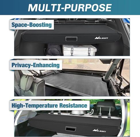 Nilight Trunk Cargo Cover for Nissan Kicks 2018 2019 2020 2021 2022 2023 2024, Retractable Security Shade Rear Cargo Cover, with Trunk Storage Net in Saudi Arabia