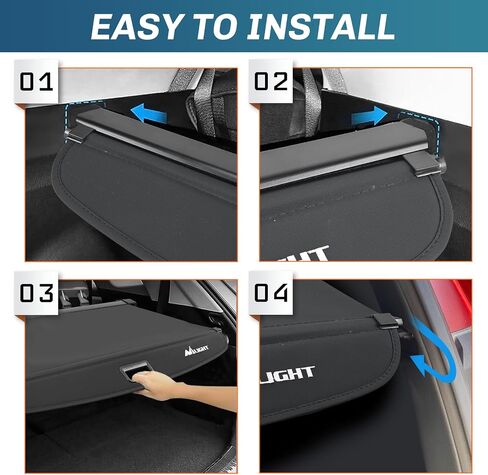 Nilight Trunk Cargo Cover for Nissan Kicks 2018 2019 2020 2021 2022 2023 2024, Retractable Security Shade Rear Cargo Cover, with Trunk Storage Net in Saudi Arabia