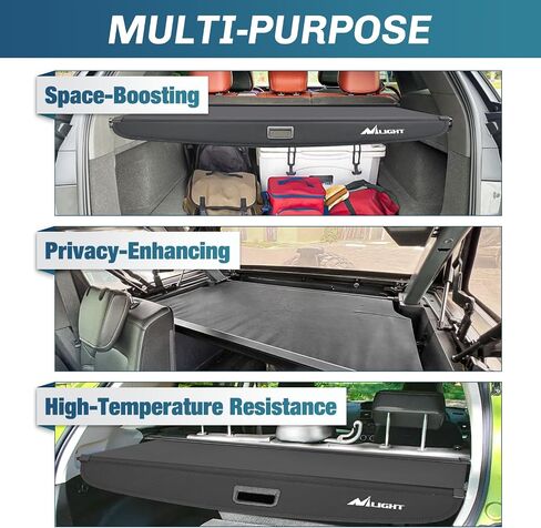 Nilight Trunk Cargo Cover for Nissan Kicks 2018 2019 2020 2021 2022 2023 2024, Retractable Security Shade Rear Cargo Cover, with Trunk Storage Net in Saudi Arabia