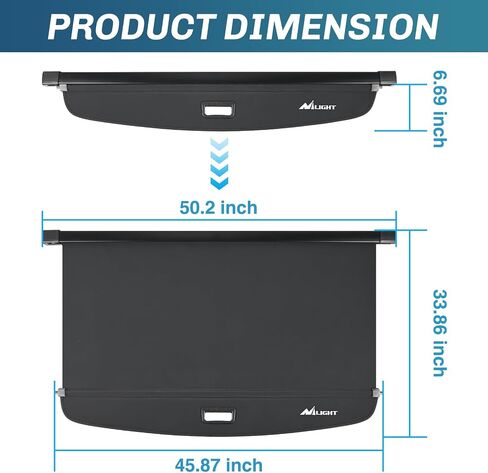 Nilight Trunk Cargo Cover for Nissan Kicks 2018 2019 2020 2021 2022 2023 2024, Retractable Security Shade Rear Cargo Cover, with Trunk Storage Net in Saudi Arabia