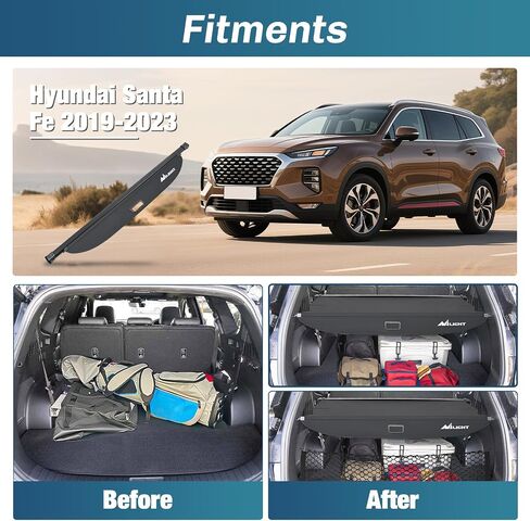 Nilight Trunk Cargo Cover for Nissan Kicks 2018 2019 2020 2021 2022 2023 2024, Retractable Security Shade Rear Cargo Cover, with Trunk Storage Net in Saudi Arabia