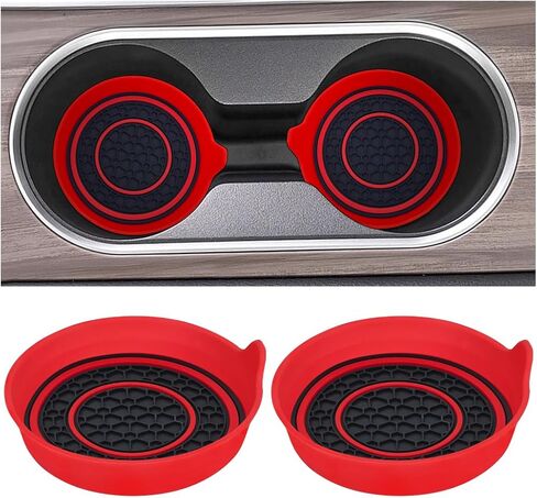 Mandark Car Cup Holder Coaster, 2.75 Inch Non-Slip Vehicle Cup Holder Insert Mats, Dustproof Automotive Interior Console Cup Insulated Pads Accessories, Universal for SUV, Sedan, Truck (Black) in Saudi Arabia