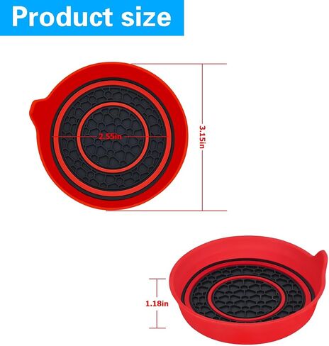 Mandark Car Cup Holder Coaster, 2.75 Inch Non-Slip Vehicle Cup Holder Insert Mats, Dustproof Automotive Interior Console Cup Insulated Pads Accessories, Universal for SUV, Sedan, Truck (Black) in Saudi Arabia