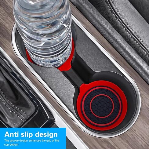 Mandark Car Cup Holder Coaster, 2.75 Inch Non-Slip Vehicle Cup Holder Insert Mats, Dustproof Automotive Interior Console Cup Insulated Pads Accessories, Universal for SUV, Sedan, Truck (Black) in Saudi Arabia
