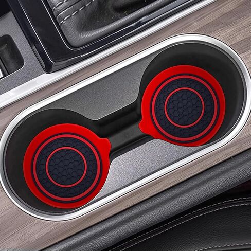 Mandark Car Cup Holder Coaster, 2.75 Inch Non-Slip Vehicle Cup Holder Insert Mats, Dustproof Automotive Interior Console Cup Insulated Pads Accessories, Universal for SUV, Sedan, Truck (Black) in Saudi Arabia