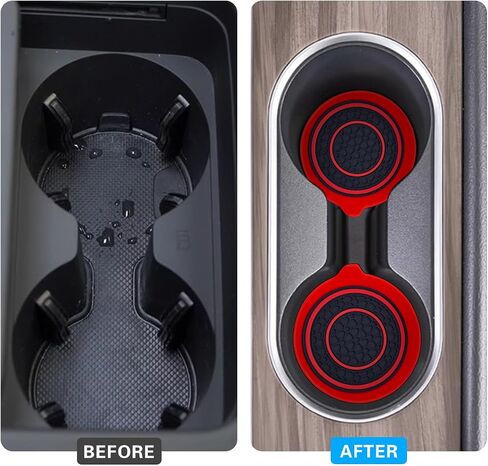 Mandark Car Cup Holder Coaster, 2.75 Inch Non-Slip Vehicle Cup Holder Insert Mats, Dustproof Automotive Interior Console Cup Insulated Pads Accessories, Universal for SUV, Sedan, Truck (Black) in Saudi Arabia