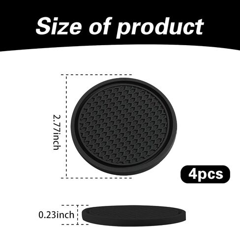 حامل كوب سيارة 4 PCS ، 2.75 بوصة غير قابلة للانزلاق ، الوقايات السيليكون للسيليكون ، حصيرة كوب مقاومة للماء ، ملحقات داخلية للسيارات العالمية (الوردي) in Saudi Arabia