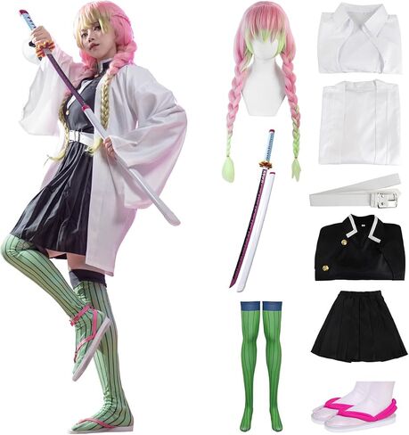 Cosplay Costume Anime Costume Kimono Hallowee Cloak Robe Sword Slippers Wig Set in Saudi Arabia