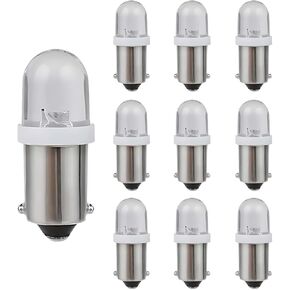10PCS BA9S LED Car Light Bulbs, BA9 1895 1891 57 53 3893 47830 64111 No Error LED Bulb, 12V 3030-SMD 6000K Super Bright Car Interior Bulb for License Plate, Glove Box, Map Dome Light (White) in Kuwait