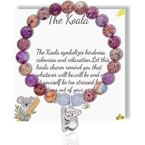 Animal Bracelets Gifts for Women Teens Snail Monkey Wolf Deer Charm Bracelet Nauture Stone Animal Lover Gifts for Birthday Valentine's Day Christmas Back to School Gifts for Daughter in Kuwait