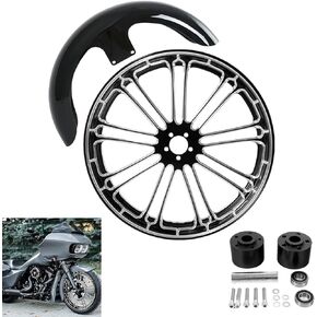TCMT 23" Front Wheel Rim Dual Disc Flange Wheel Hub Front Fender Fit For Harley Touring Non-ABS/ABS Models Road King Electra Street Road Glide Ultra Limited 1997-2013 in Kuwait