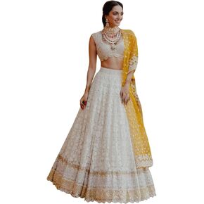 TRENDMALLS Georgette Embroidery Sequence Work Wedding Bridal Lehenga Choli with Dupatta Ready to wear in Kuwait