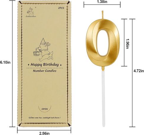 Birthday Candles, 1.96 Inch Number 60 Happy Birthday Candles, Number Candles Decoration for Birthday Party and Anniversary Celebration(Champagne Gold) in Saudi Arabia