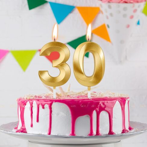 Birthday Candles, 1.96 Inch Number 60 Happy Birthday Candles, Number Candles Decoration for Birthday Party and Anniversary Celebration(Champagne Gold) in Saudi Arabia