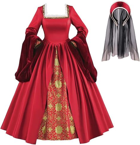 Tudor فترة آن Boleyn زي النساء عصر النهضة Tudor الأميرة الملكة إليزابيثية الأزياء ثوب الكرة in Kuwait