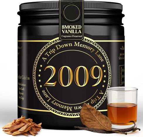 Birth Year Candle - 1975 Birthday Gifts for Men - Soy Candle 50th Birthday Gifts for Him, 50th Presents for Men - Smoked Vanilla & Sandalwood Scent, 8oz Reusable Jar, 40Hr Burn Time in Saudi Arabia