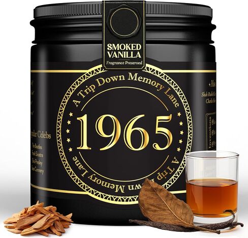 Birth Year Candle - 1975 Birthday Gifts for Men - Soy Candle 50th Birthday Gifts for Him, 50th Presents for Men - Smoked Vanilla & Sandalwood Scent, 8oz Reusable Jar, 40Hr Burn Time in Saudi Arabia