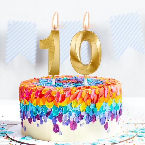 Birthday Candles, 1.96 Inch Number 60 Happy Birthday Candles, Number Candles Decoration for Birthday Party and Anniversary Celebration(Champagne Gold) in Saudi Arabia