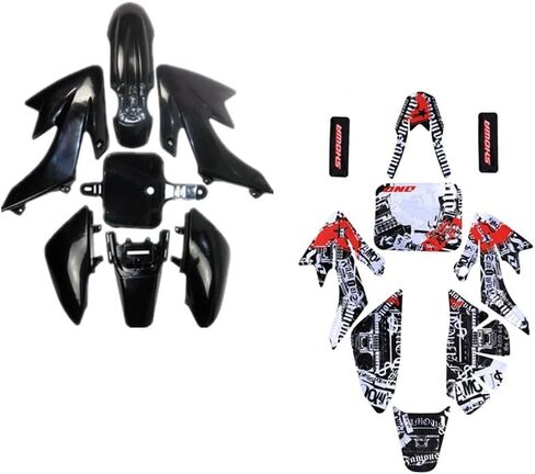 دراجة نارية بلاستيك بلاستيك فاندر فاينر أكياس طقم عمل مع شارات رسومات لـ CRF XR XR50 CRF50 CLONE 125CC 110CC PIT DIRT BIKE SSR COLLESTER TAOTAO DB14 in Saudi Arabia