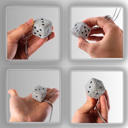 Creative Hanging Dice with Dots Car Rearview Mirror Charm, Bling Car Charm, Rear View Mirror Accessories, Stylish Auto Interior Decor in Saudi Arabia