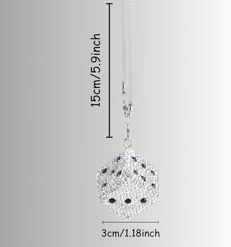 Creative Hanging Dice with Dots Car Rearview Mirror Charm, Bling Car Charm, Rear View Mirror Accessories, Stylish Auto Interior Decor in Saudi Arabia