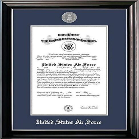 Campus Images United States Air Force Diploma Frame – 14" H x 10" W Vertical Classic Ebony with Silver Trim, Silver Medallion, Museum Quality Matting in Saudi Arabia