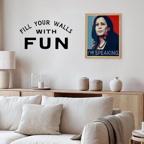Kamala Harris Poster 8x10 - Inspirational Wall Art - Motivational Decor - Afro African American Women, Girls - Madam Vice President - Classroom Decor - Black Art - Feminist Wall Decor -Patriotic Gifts in Kuwait