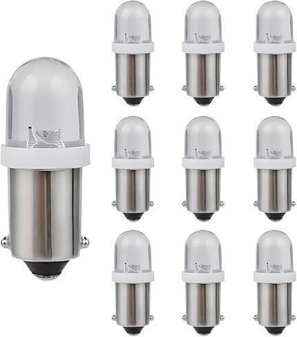 10PCS BA9S LED Car Light Bulbs, BA9 1895 1891 57 53 3893 47830 64111 No Error LED Bulb, 12V 3030-SMD 6000K Super Bright Car Interior Bulb for License Plate, Glove Box, Map Dome Light (White) in Saudi Arabia