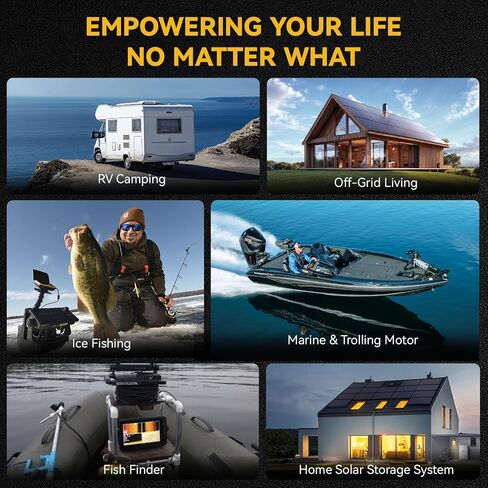 Power Queen 12.8V 100AH بطارية LifePo4 منخفضة الإيقاع مع شاحن 12v20a ، وحماية منخفضة درجة الحرارة ، ومدمج 100A BMS ، وخلية بطارية من الدرجة A ، ما يصل إلى 15000+ دورة ، مثالية للمحرك المتصيد ، البحرية ، RV in Kuwait