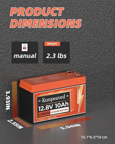 12V 10AH LIFEPO4 Lithium Battery ، 10A BMS ، بطارية ليثيوم خارجية لكاميرا مراقبة تعمل بالطاقة الشمسية ، مكتشف الأسماك ، مصابيح LED ، طاقة النسخ الاحتياطي ، UPS الصغيرة ، تطبيقات خارج الشبكة in Saudi Arabia