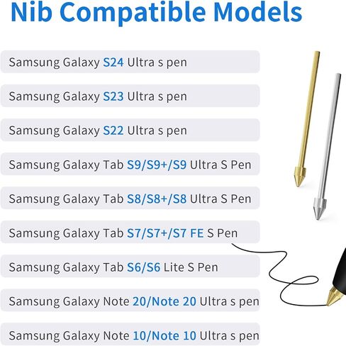 10 قطع نصائح/أطراف بديلة لجهاز Samsung Galaxy Tab S9/S9FE+/S9 Ultra، S8/S8+/S8 Ultra، S7/S7+/S7 FE، S6/S6 Lite، Note10/10 Plus/10 Lite، Note 20/S21/S22 /S23/S24 قلم S ألترا in Kuwait