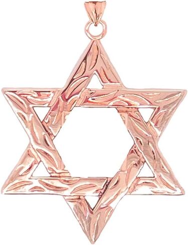 Certified 14k Gold Small Detailed Star of David Pendant in Saudi Arabia
