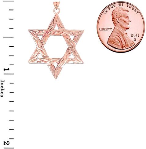 Certified 14k Gold Small Detailed Star of David Pendant in Saudi Arabia