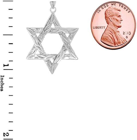 Certified 14k Gold Small Detailed Star of David Pendant in Saudi Arabia