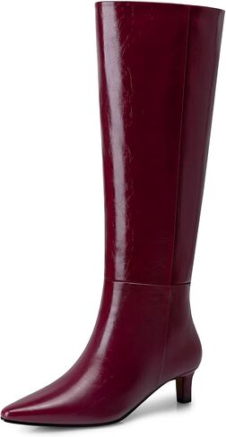 Women's Knee High Boots: 1.96 Inch Kitten Heel Pointed Toe Booties - Wide Calf Tall Boots for Women, 2025 Sexy Fashion Trendy Heel Boot for Work, Night out, Party in Saudi Arabia