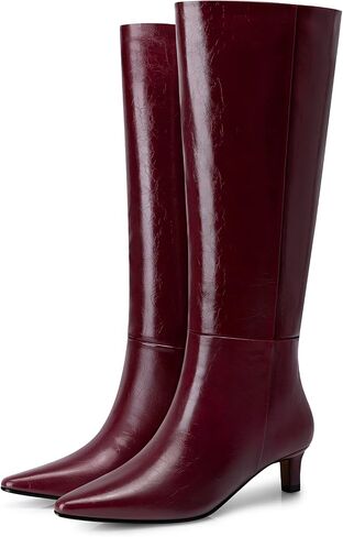 Women's Knee High Boots: 1.96 Inch Kitten Heel Pointed Toe Booties - Wide Calf Tall Boots for Women, 2025 Sexy Fashion Trendy Heel Boot for Work, Night out, Party in Saudi Arabia