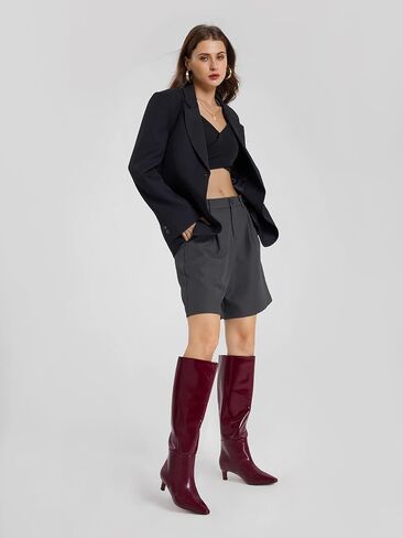 Women's Knee High Boots: 1.96 Inch Kitten Heel Pointed Toe Booties - Wide Calf Tall Boots for Women, 2025 Sexy Fashion Trendy Heel Boot for Work, Night out, Party in Saudi Arabia
