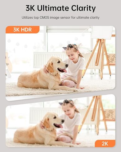 كاميرا أمان FOSCAM 3K قابلة للإمالة لمراقبة الأطفال، وكاميرا للكلاب مع كشف الحركة، وصفارة إنذار ثنائية الاتجاه، ورؤية ليلية، وتخزين بطاقة Cloud وSD، تعمل مع Alexa وGoogle Home in Kuwait