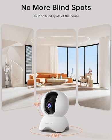 كاميرا أمان FOSCAM 3K قابلة للإمالة لمراقبة الأطفال، وكاميرا للكلاب مع كشف الحركة، وصفارة إنذار ثنائية الاتجاه، ورؤية ليلية، وتخزين بطاقة Cloud وSD، تعمل مع Alexa وGoogle Home in Kuwait