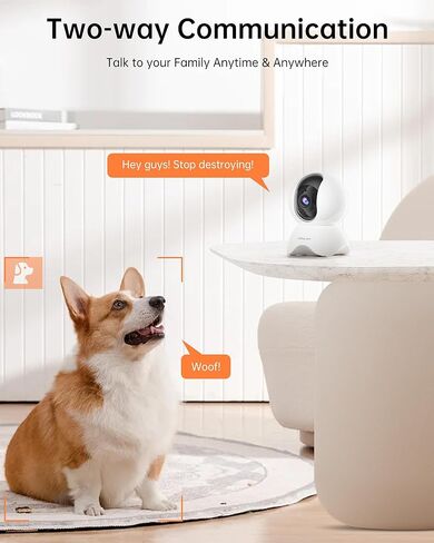 كاميرا أمان FOSCAM 3K قابلة للإمالة لمراقبة الأطفال، وكاميرا للكلاب مع كشف الحركة، وصفارة إنذار ثنائية الاتجاه، ورؤية ليلية، وتخزين بطاقة Cloud وSD، تعمل مع Alexa وGoogle Home in Kuwait