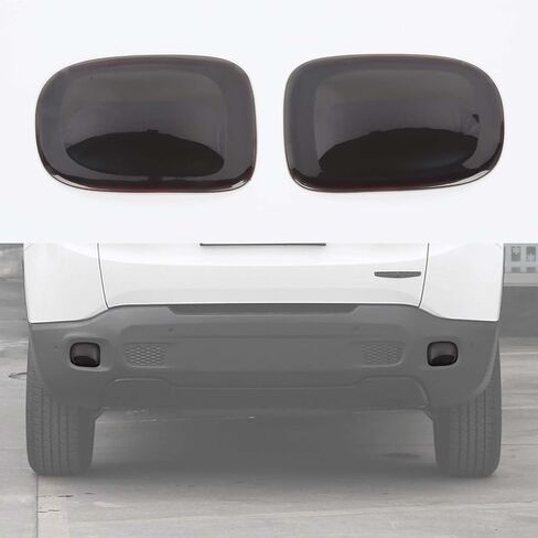 Hoolcar Rear Fog Light Trim Bezel Frame Decor Exterior Accessories Compatible with 2015-2025 Jeep Renegade, Smoked Black, 2PCs in Saudi Arabia