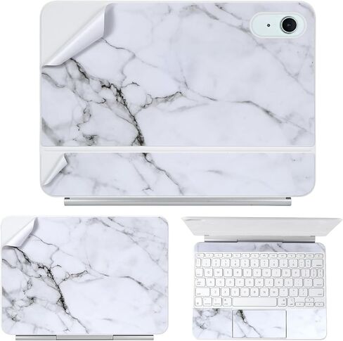 IMMOENUC Protective Skin Sticker for 2025 iPad Air M3 (A3268/A3269) 13-inch Magic Keyboard 3-Side ull Coverage Protective Vinyl Decals Self-Adhesive,Pre-Cut (Top/Bottom/Keyboard Panel)（Black） in Saudi Arabia