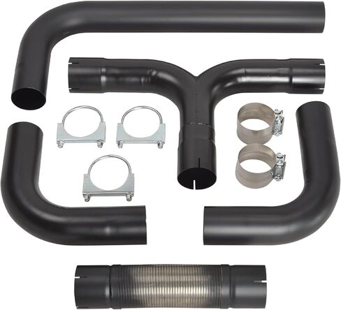4 'بوصة T it Pipe Kit Dual Smoker Smoker Scread System Dual Diesel Stack Kit Kit Texpatible مع Chevy Dodge Ford Pull Size Truck Universal T 409 Black Stainsal in Kuwait
