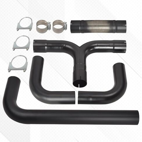 4 'بوصة T it Pipe Kit Dual Smoker Smoker Scread System Dual Diesel Stack Kit Kit Texpatible مع Chevy Dodge Ford Pull Size Truck Universal T 409 Black Stainsal in Kuwait