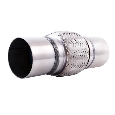 1.7''x 6'' Stainless Steel Flexible Exhaust Pipe Double Braid Heavy Duty Universal Muffler Pipe Replacement Overall Length 10'' for Cars and Trucks in Kuwait