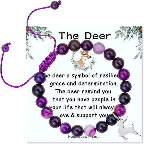 Animal Bracelets Gifts for Women Teens Snail Monkey Wolf Deer Charm Bracelet Nauture Stone Animal Lover Gifts for Birthday Valentine's Day Christmas Back to School Gifts for Daughter in Saudi Arabia